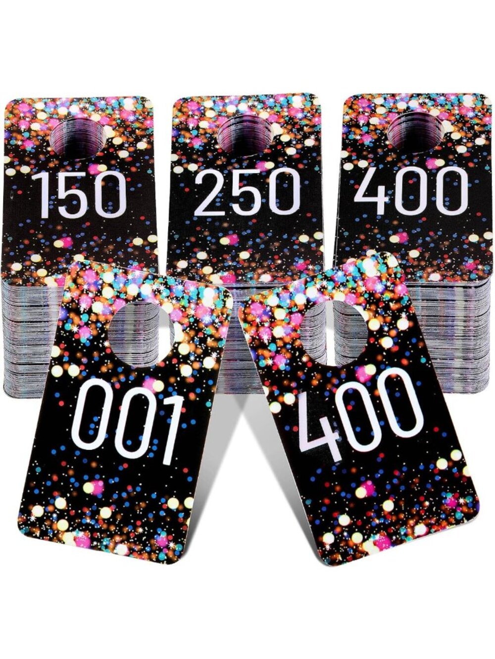 400 Reusable Plastic Number Tags - Consecutive & Mirrored Image for Coat Room